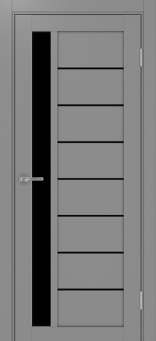 Полотно Турин 554АПП SB серый Цвет Серый Размер 800х2000мм Покрытие Экошпон Стекло Черное